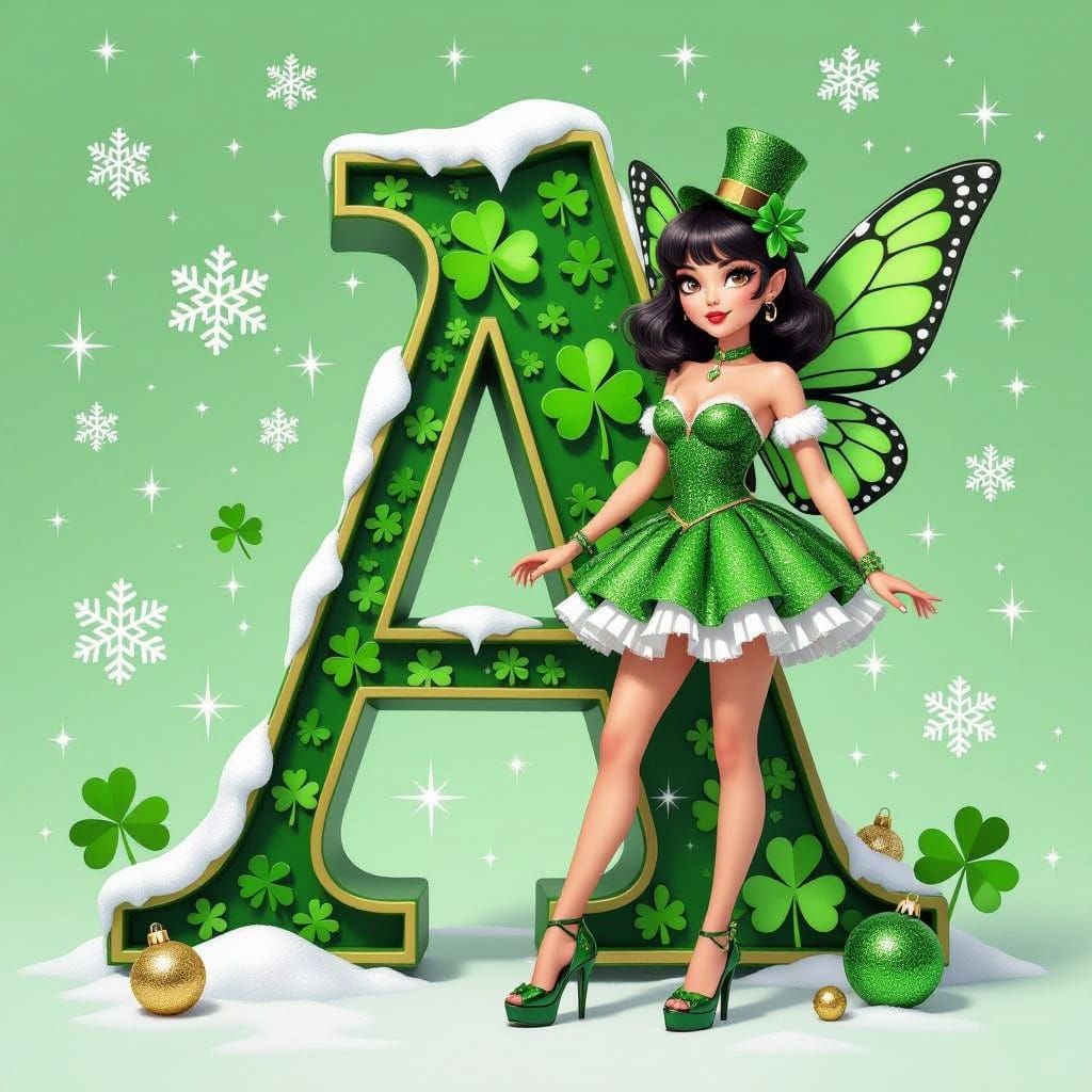 St. Patrick's Day Fairy in 3D Letter Art