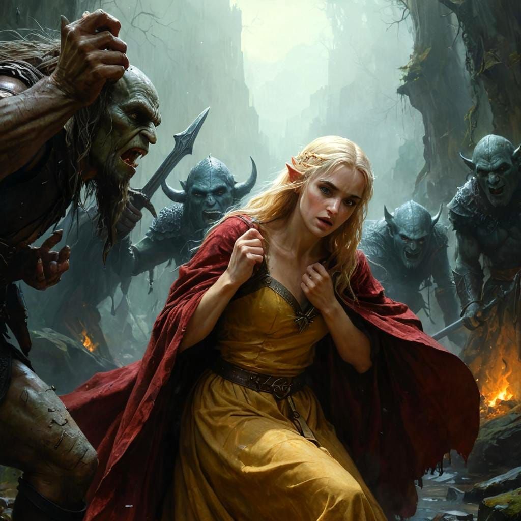 Elven Princess Captured in Darkened Elven City