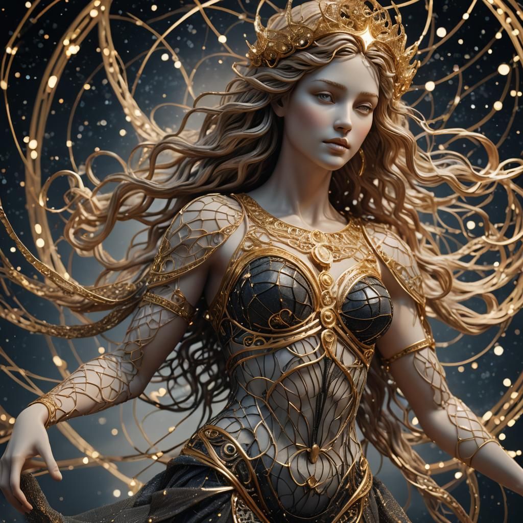 Goddess of Love in Hyper-Realistic Digital Sculpture