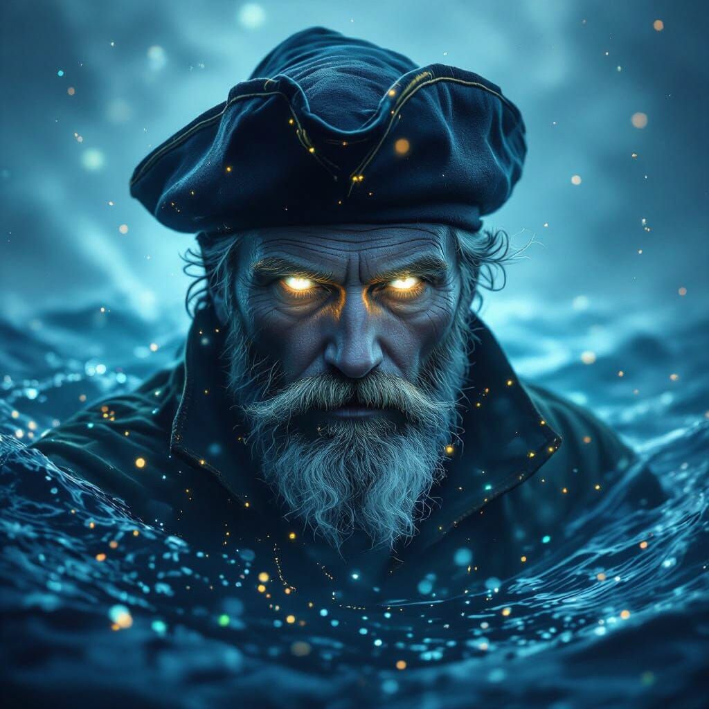Spectral Norwegian Sailor in Misty Seas