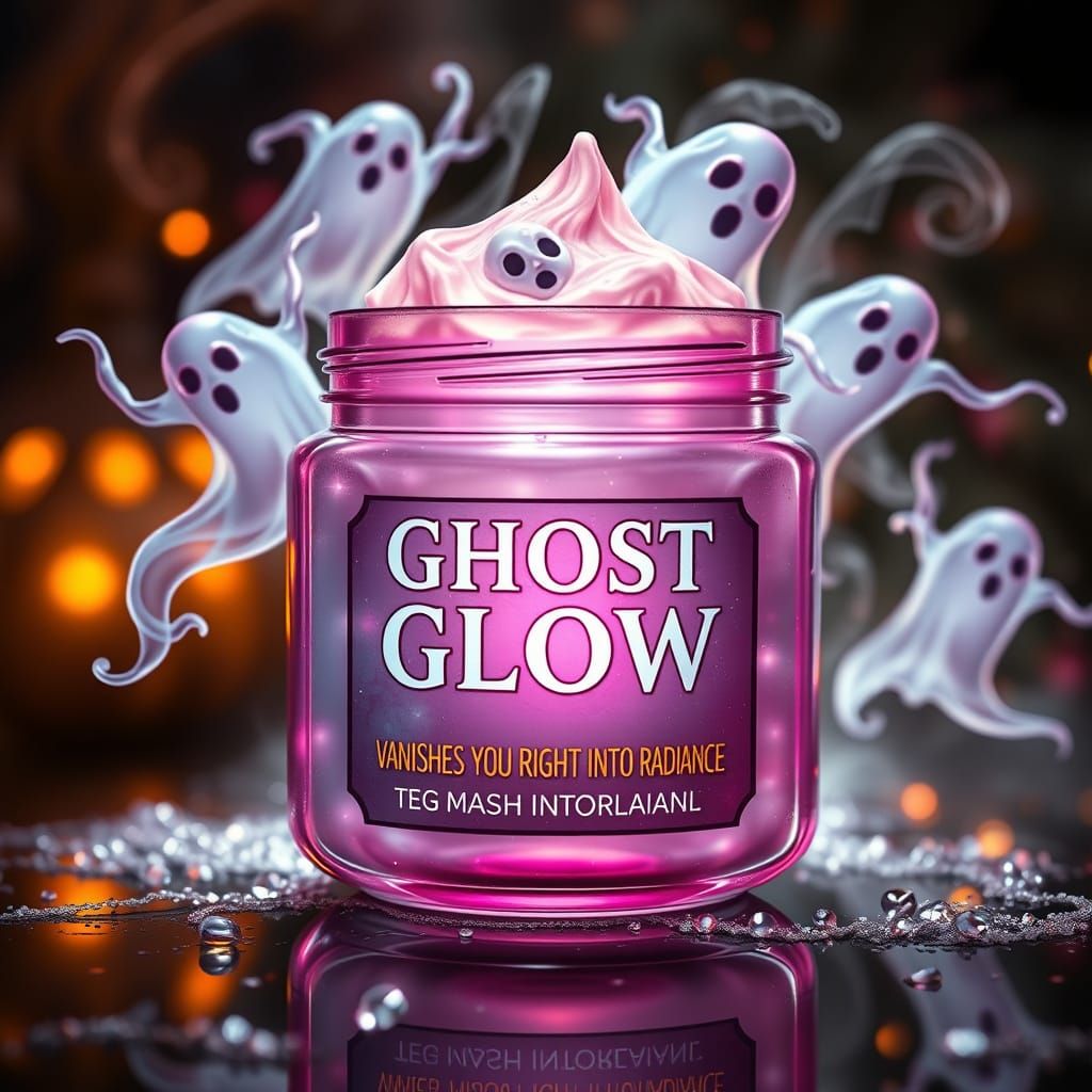 Ghost Glow Mask for Radiant Skin, Hyperrealistic Art