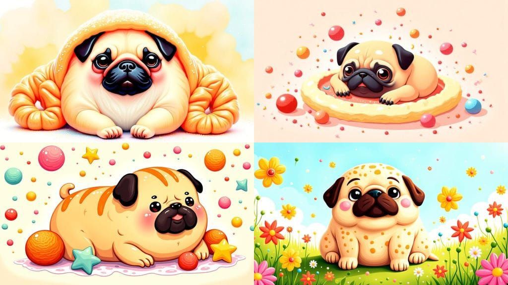 Cute Kawaii Pug Cake Art