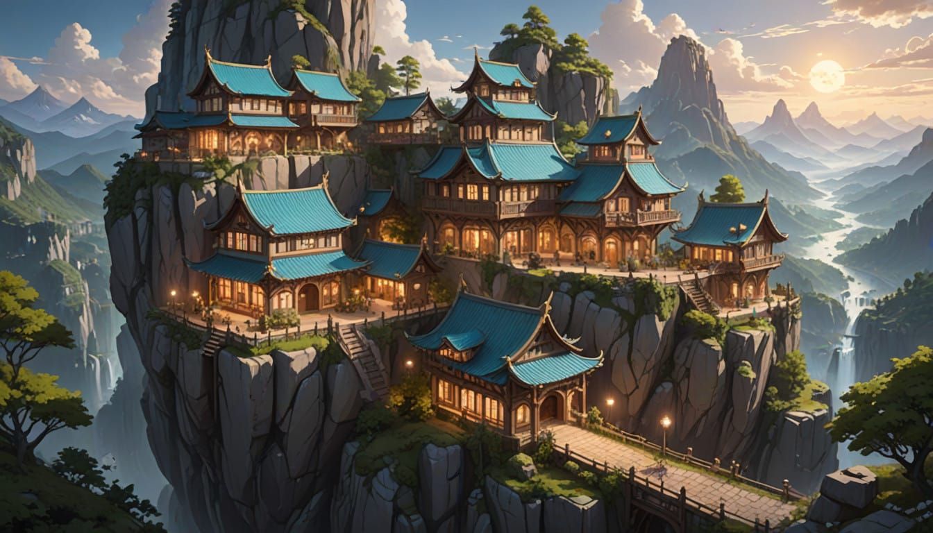 The image features a stunning miniature diorama encased in a transparent cube. It depicts a detailed urban scene with sm...