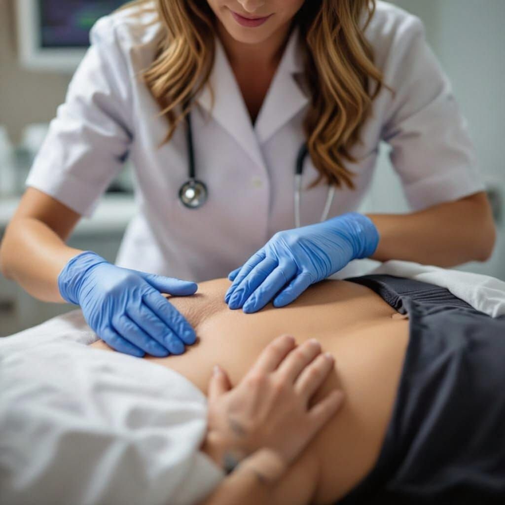 Doctor Performing Medical Exam in Realistic Exam Room