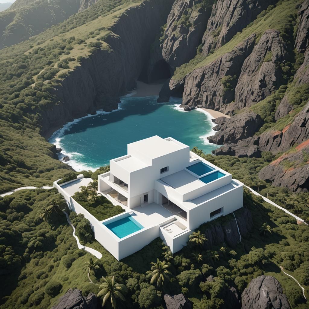 Minimalist Architecture Rendering in Tropical Puerto Rico