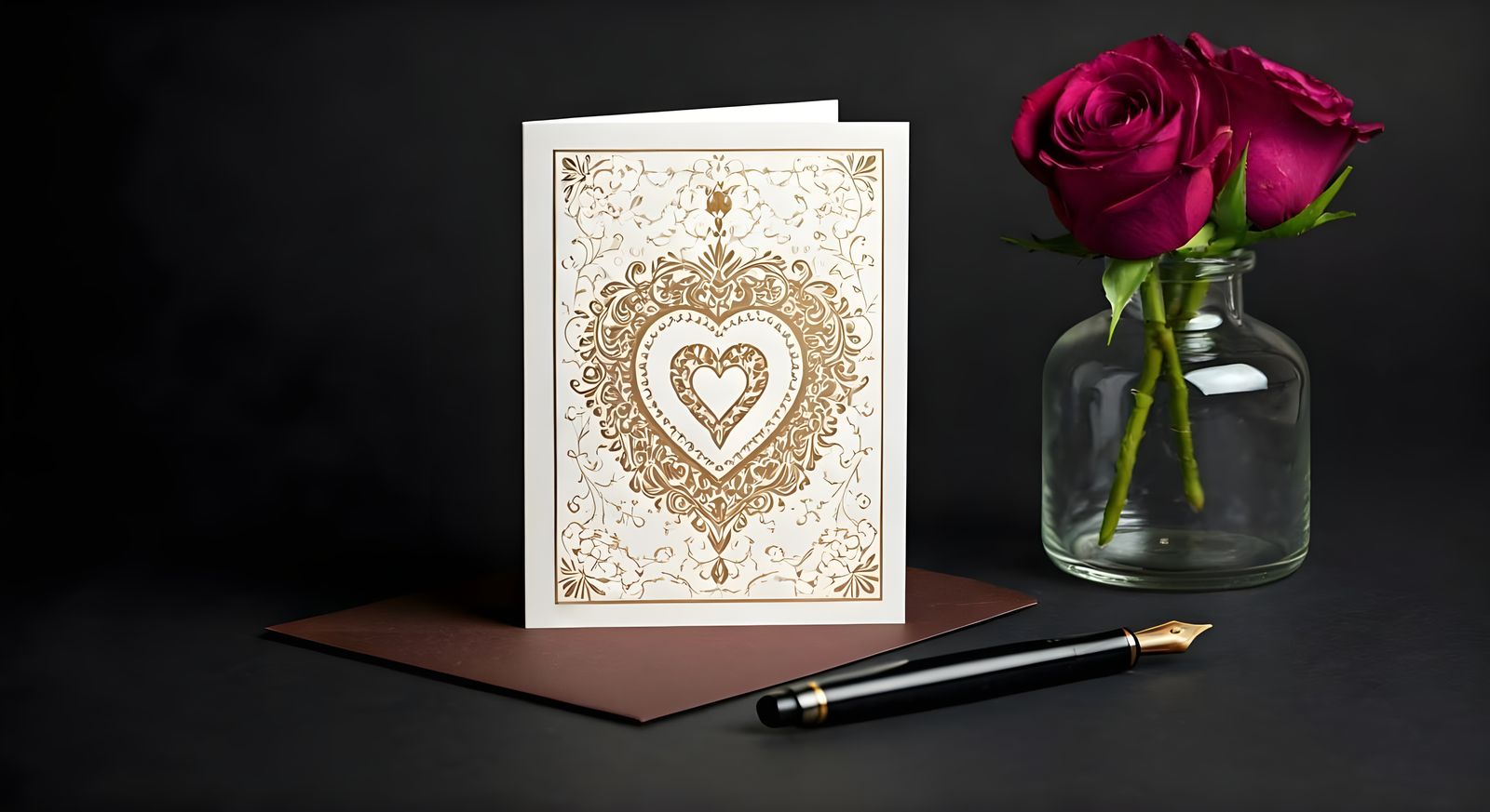 Romantic Valentine's Day Card in Elegant Watercolor Style