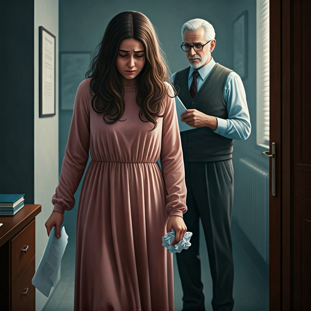 Sorrowful Woman with Psychologist, in Realistic Style