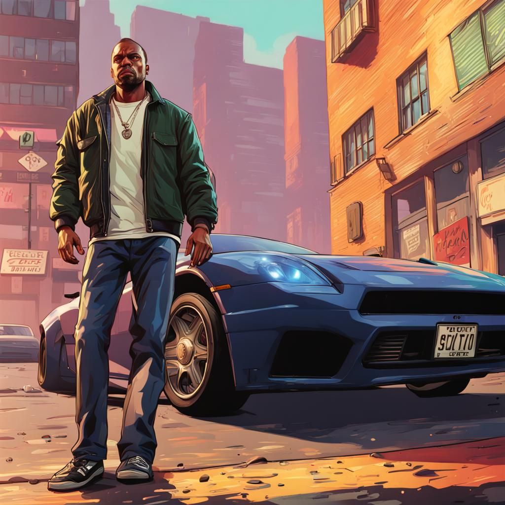 Hyperrealistic GTA Concept Art with Dramatic Lighting