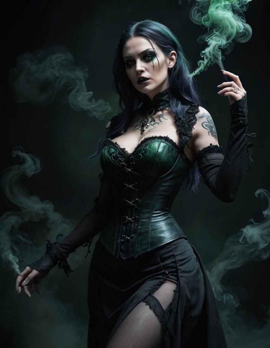 Eldritch Witch Portrait Preforming Dark Magic