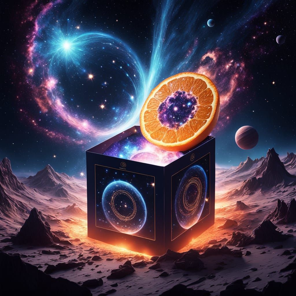 Galaxies Released From Box in Cinematic Scene