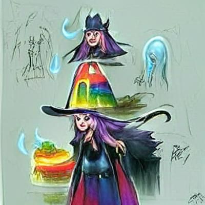 Dark Rainbow Witch Concept Art