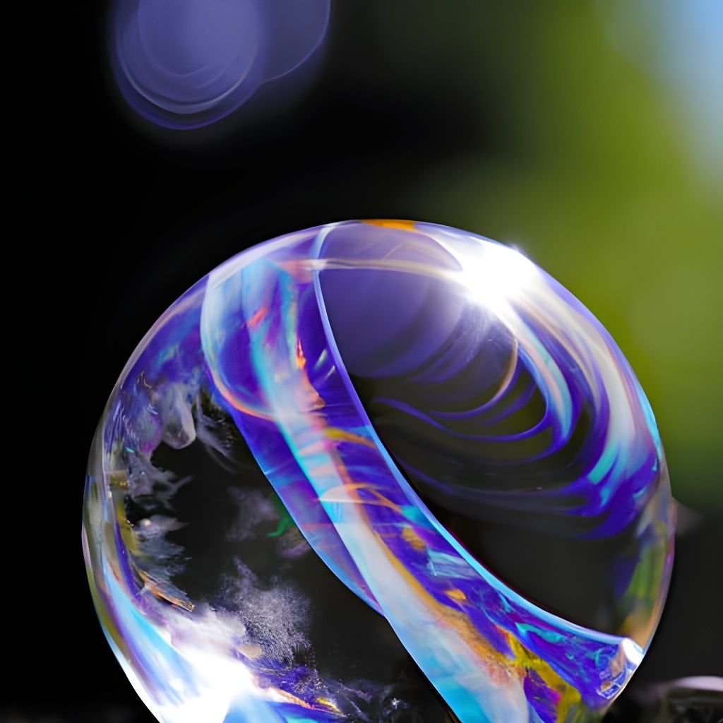 Detailed Galaxy Inside Iridescent Glass Orb