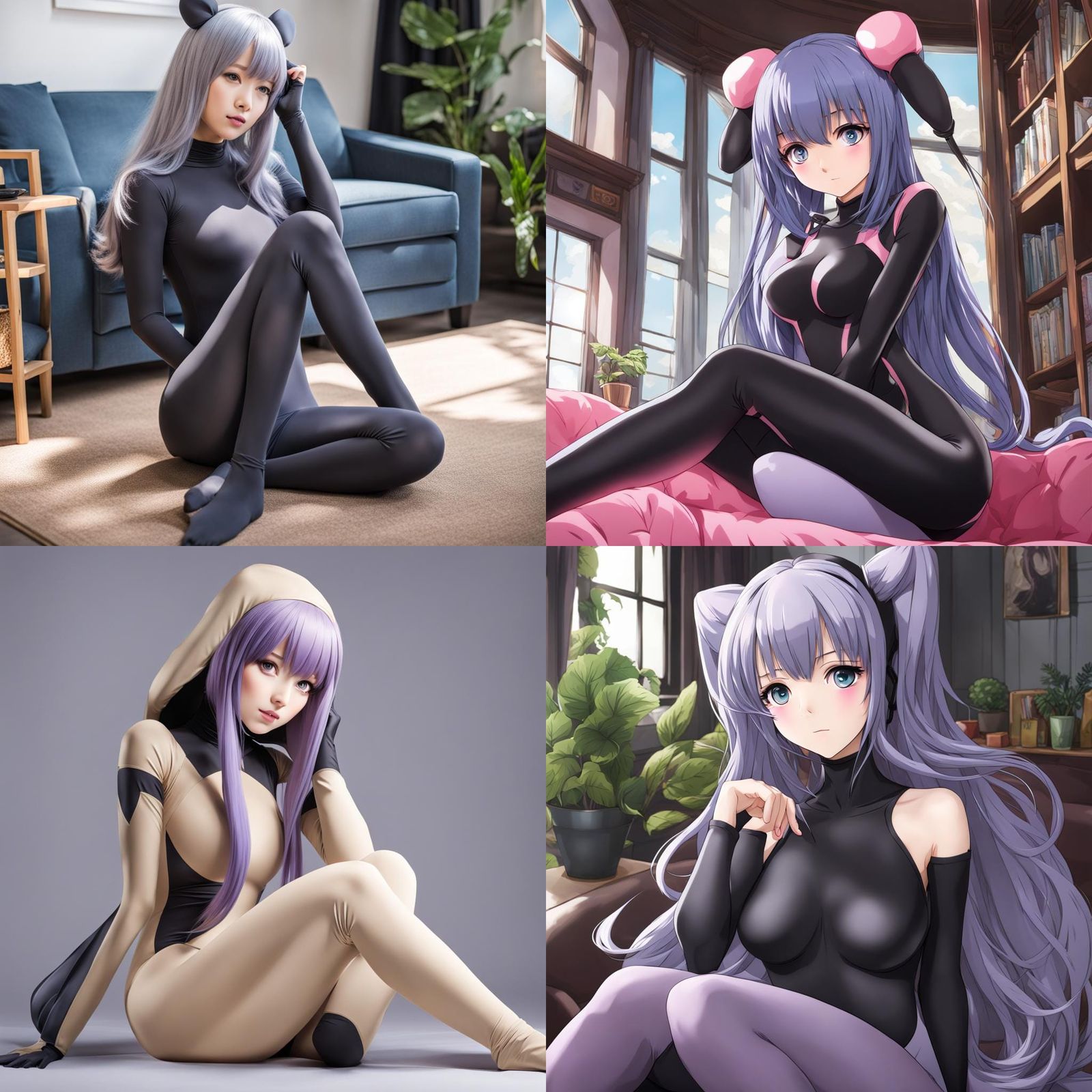 Anime Girl in Full Zentai Bodysuit
