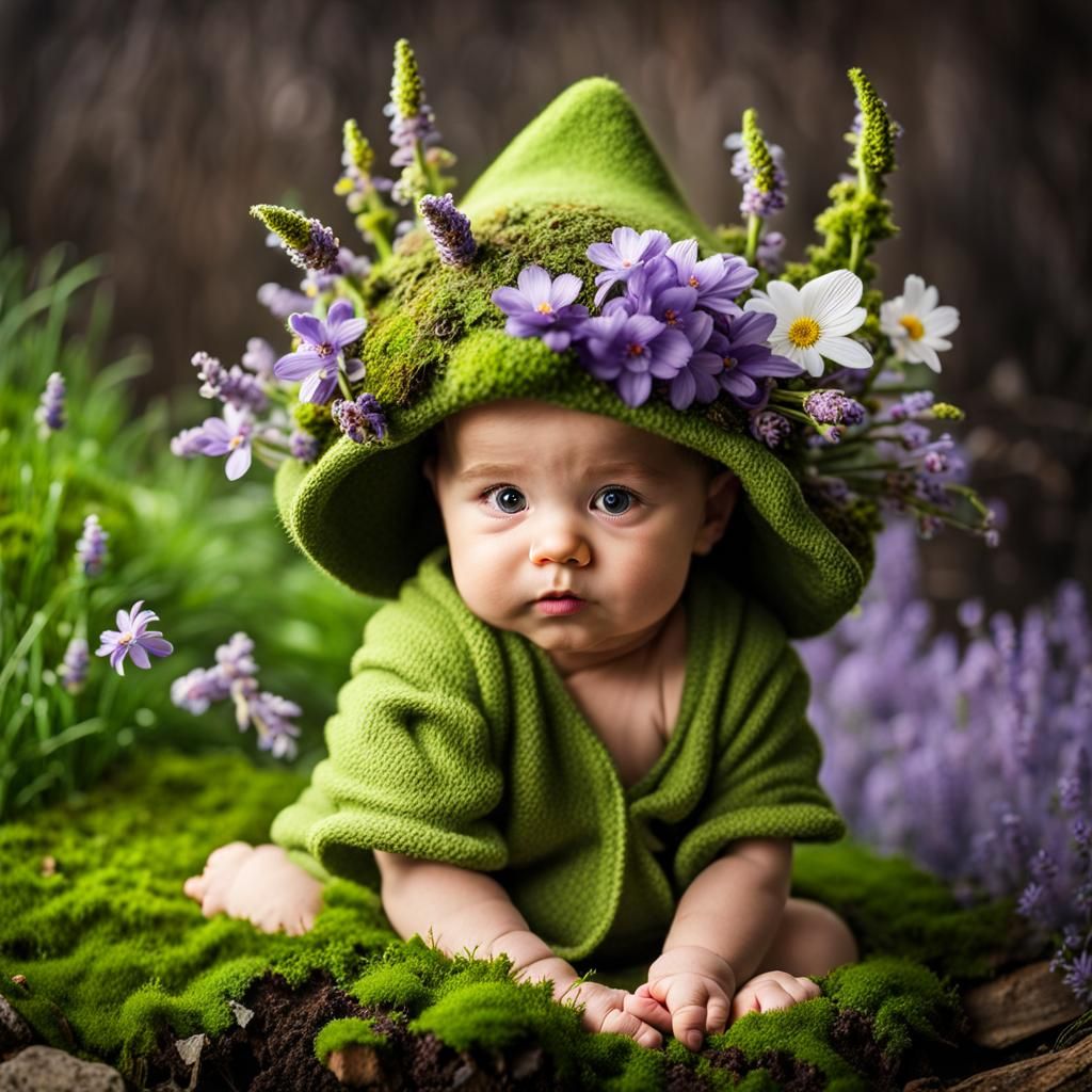 Baby Sitting In Spring Moss