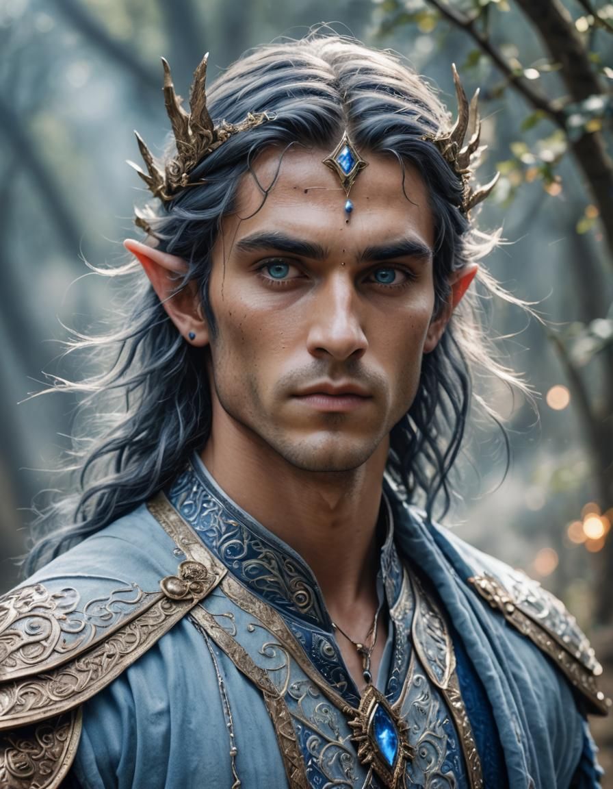 Young Elf Mage Casting Fire Spell in HD