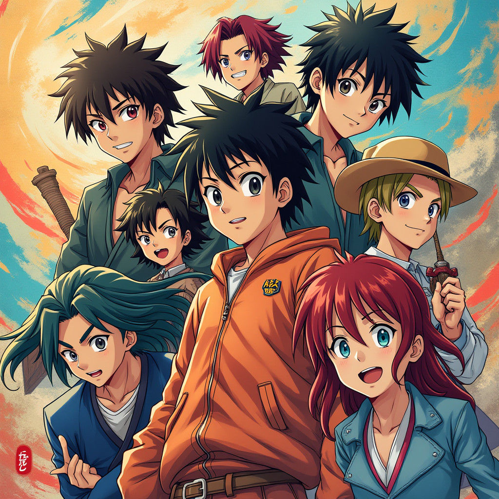 Anime Character Banner in Japanese Pop Art Style