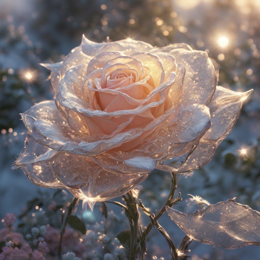 Crystal Rose: Fantastical Realism in Art Nouveau Style