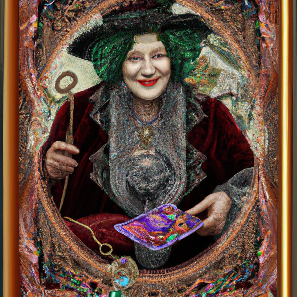 Granny Weatherwax as The Magician Tarot Card