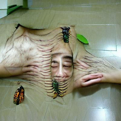 Surreal Insect Human Metamorphosis Concept