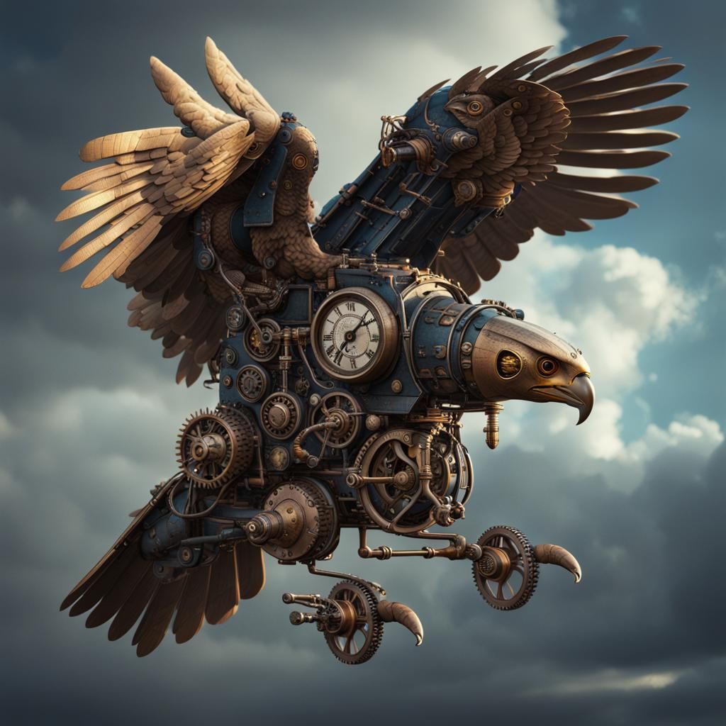 Steampunk Mechanical Buzzard Concept Art