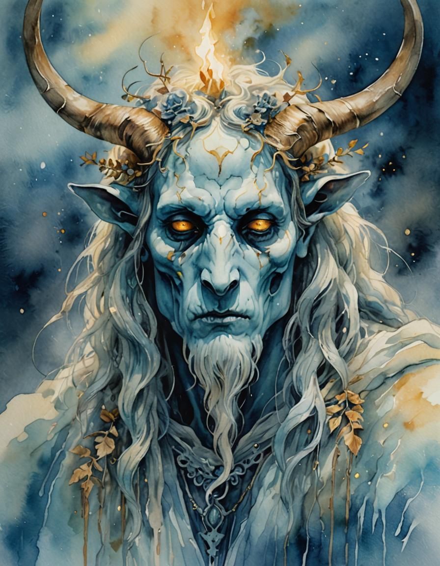 Translucent ghost with ram horns