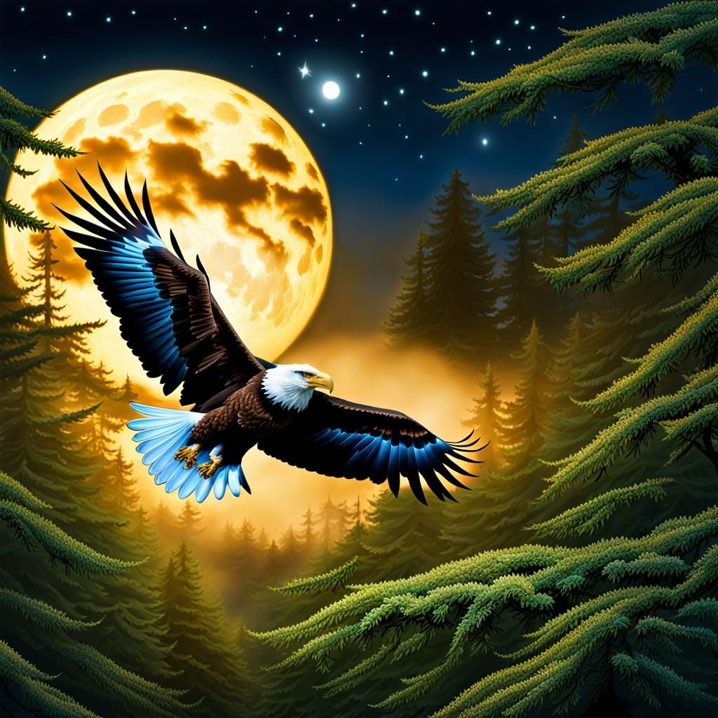 Eagle Magic Orb Of Light Empowered By Super Moon