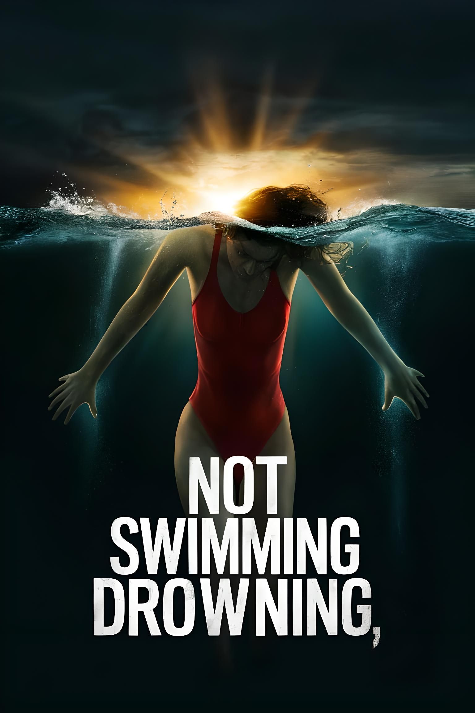 Movie Poster: Woman Drowning in Dramatic Silhouette
