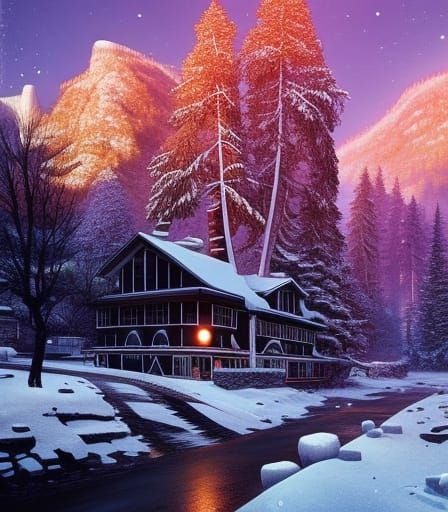 Sunny Winter Morning in a Mountain Valley