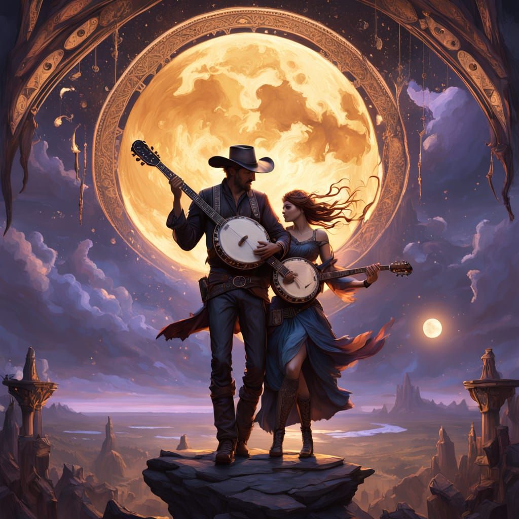 Enchanted Banjo Serenade Under the Moonlit Prairie