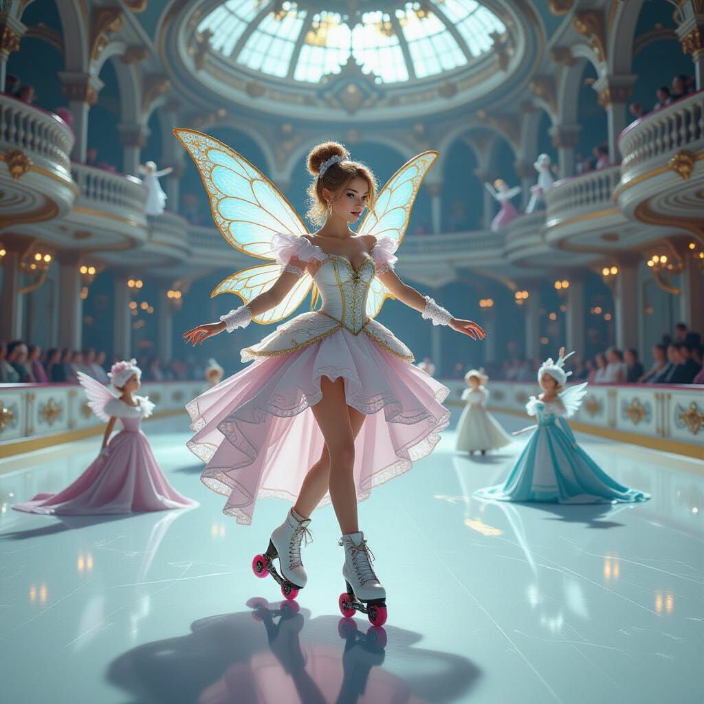 Fairy on Roller Skates in Baroque Rink