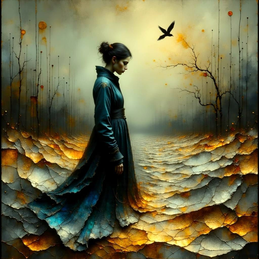 Bittersweet Farewell in Crinkled Metallics