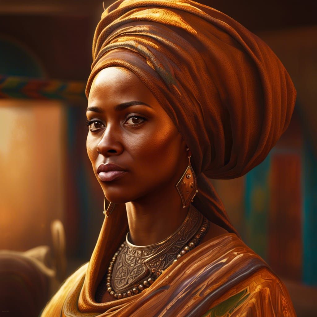Hyperrealistic Portrait of Queen Amina of Zaria