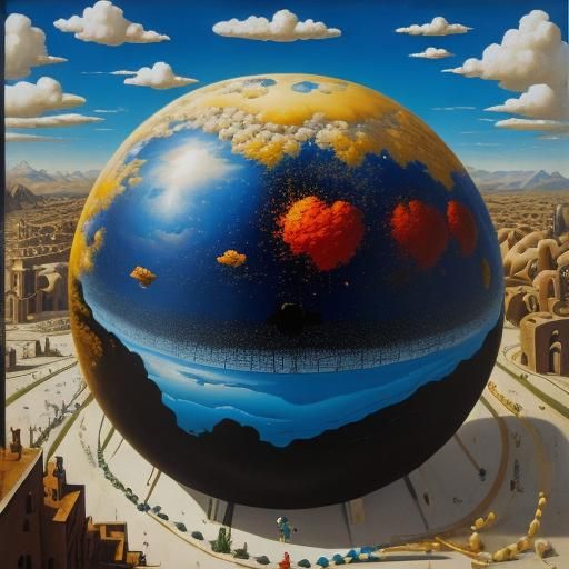 Lipid Balloon Explosion: A Surrealist Oil Painting