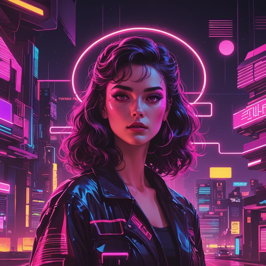 Synthwave Neon Retro Design in Vibrant Colors