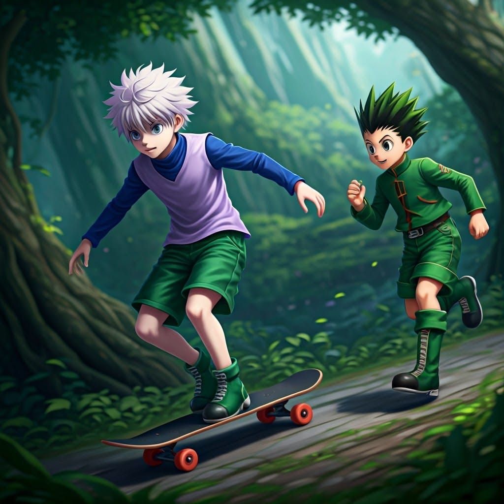 Killua Zoldyck and Gon Freecss Anime Art