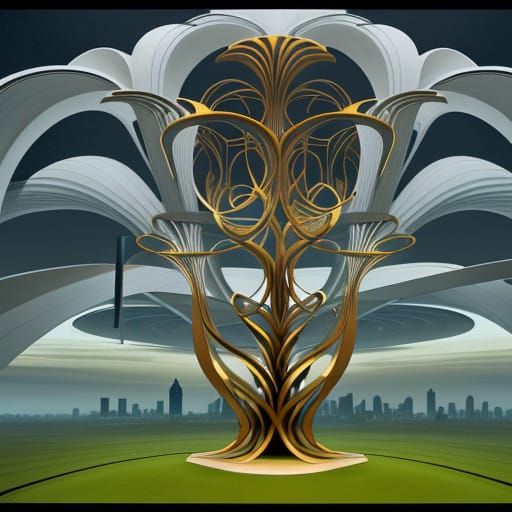 Surreal Architecture in Vibrant, Catenary Style