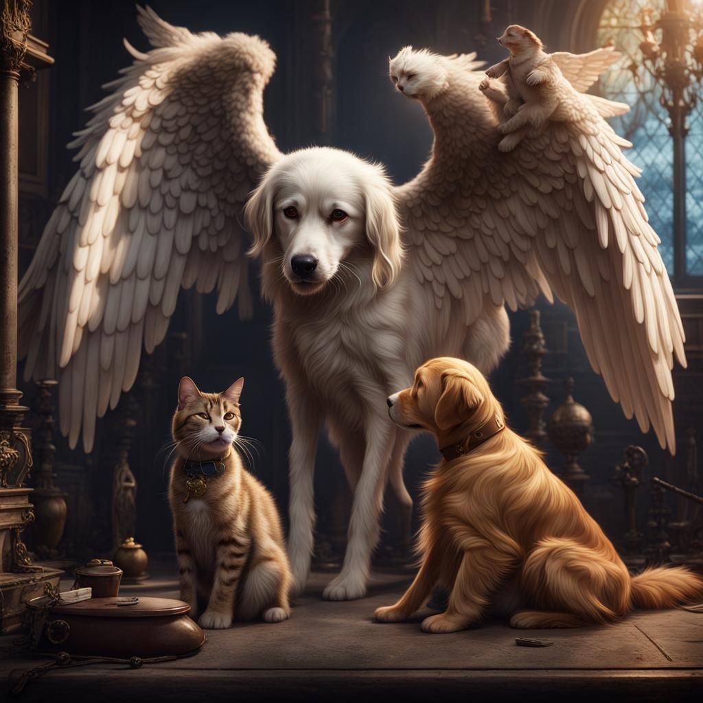 Dog Helps Cat Become Angel of Darkness