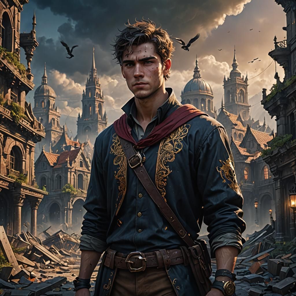 Young Man in Debt: Detailed Fantasy Art