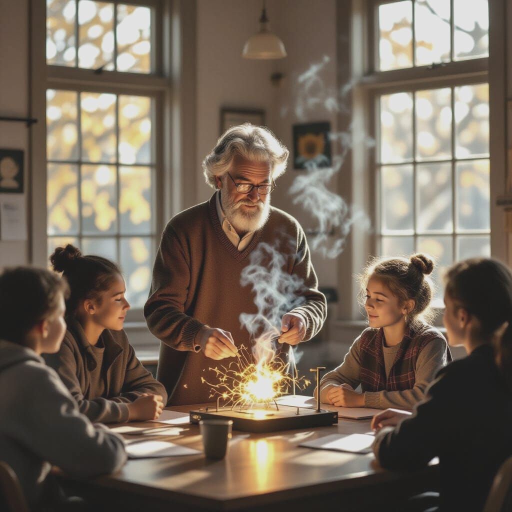 Teacher Captivates Class with Science Experiment