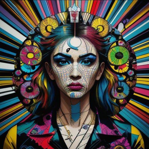 Vibrant Pop Art Masterpiece in Hyperrealistic Style