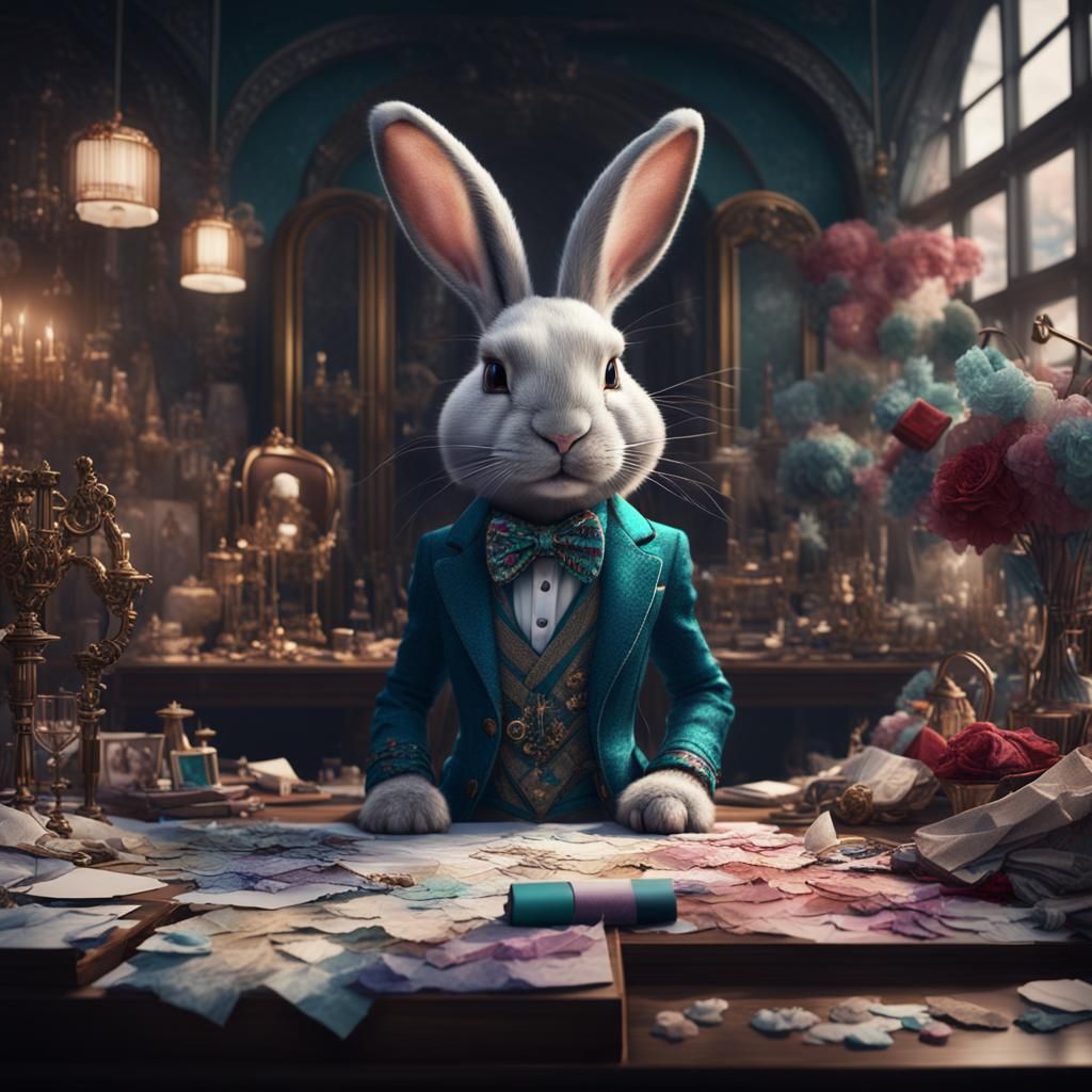 Bunny Fashion Designer in Detailed Digital Art