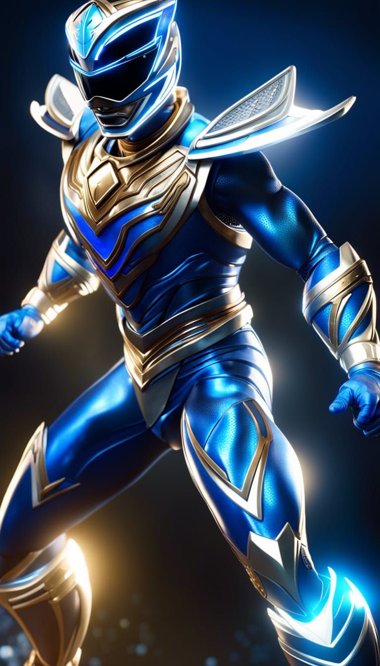 Blue Power Ranger Portrait in Fantasy Concept Art