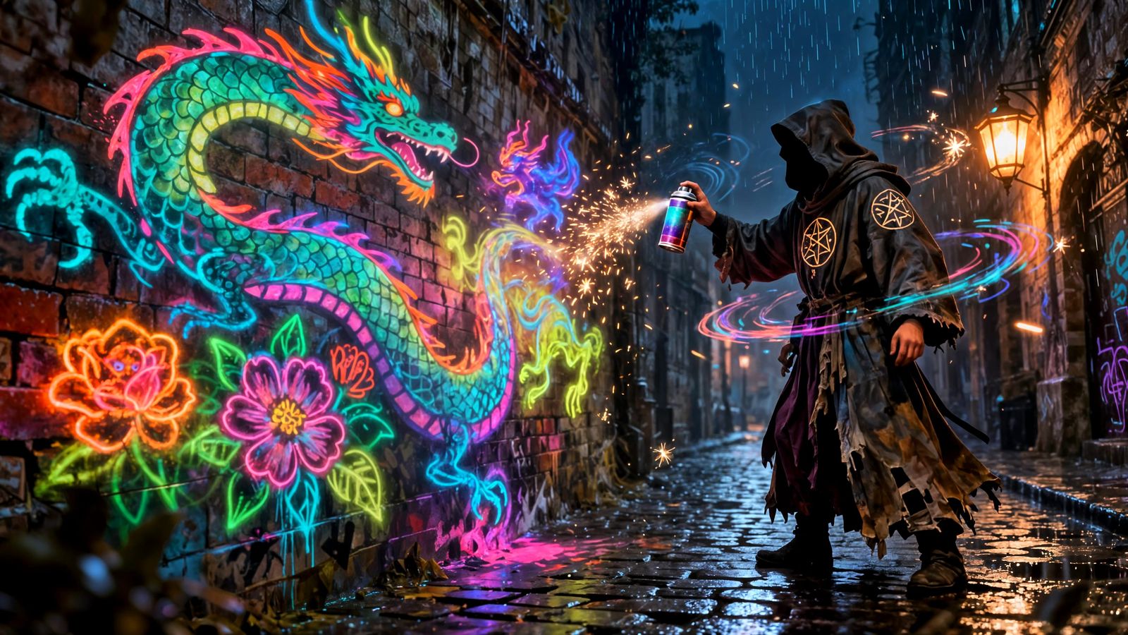 Magical Street Mage Painting Living Graffiti