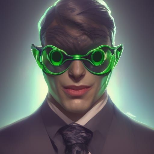 Intricate Portrait of The Riddler, Trending Art