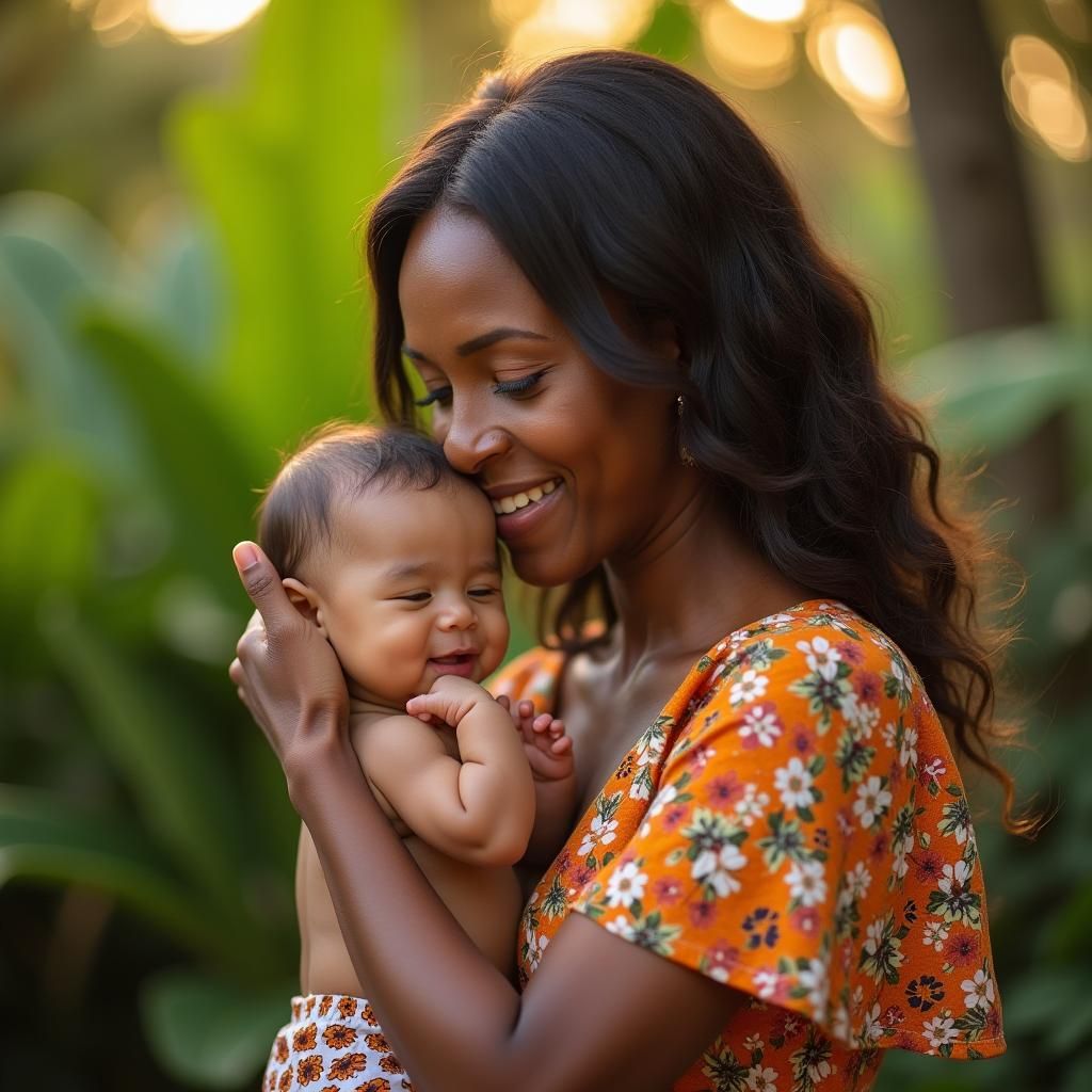 Caribbean Mother and Child Portrait