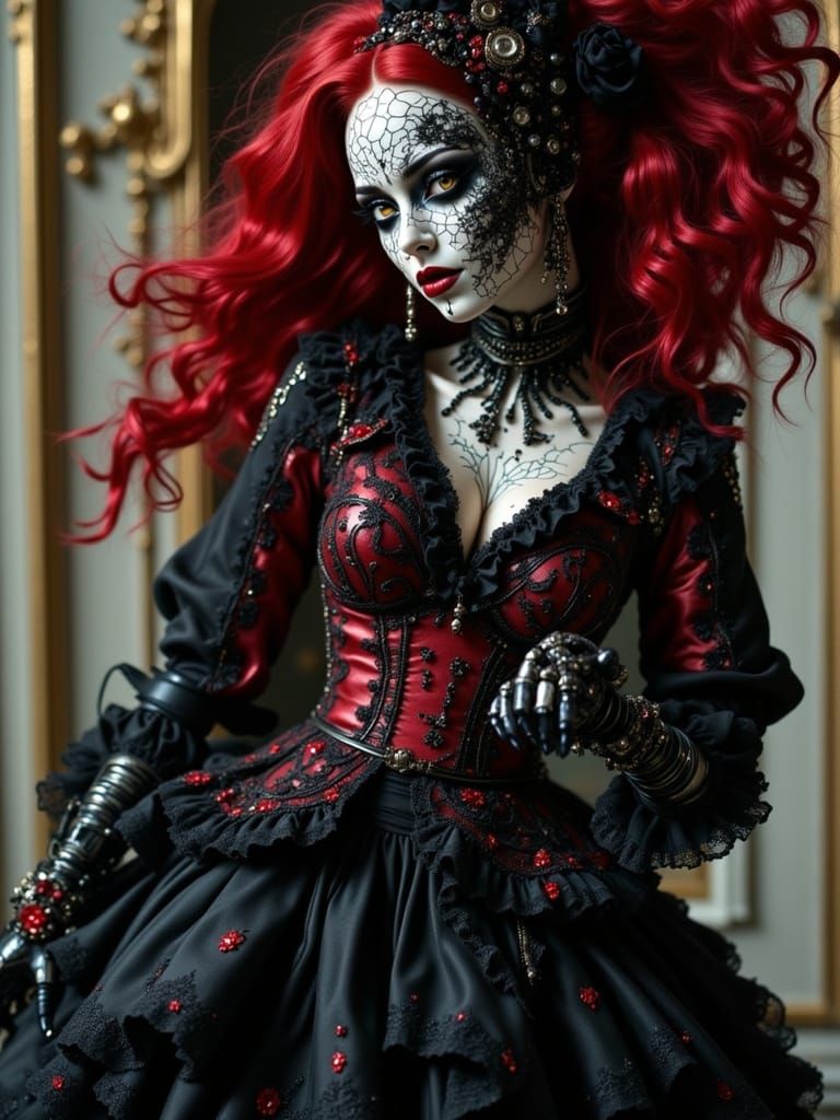 Gothic Rococo Automaton in Dark Fantasy Style