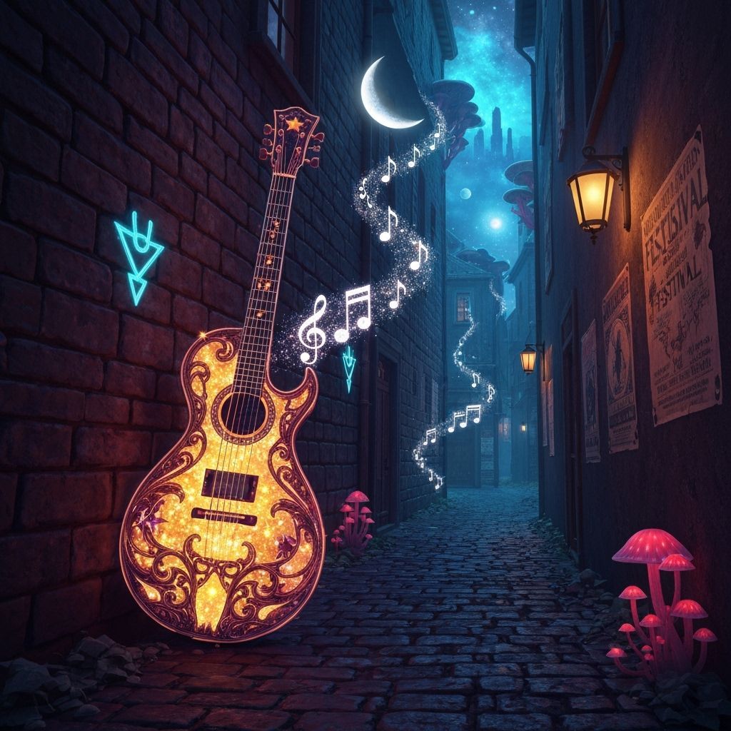 Starlight Guitar in Ornate Art Nouveau Alley