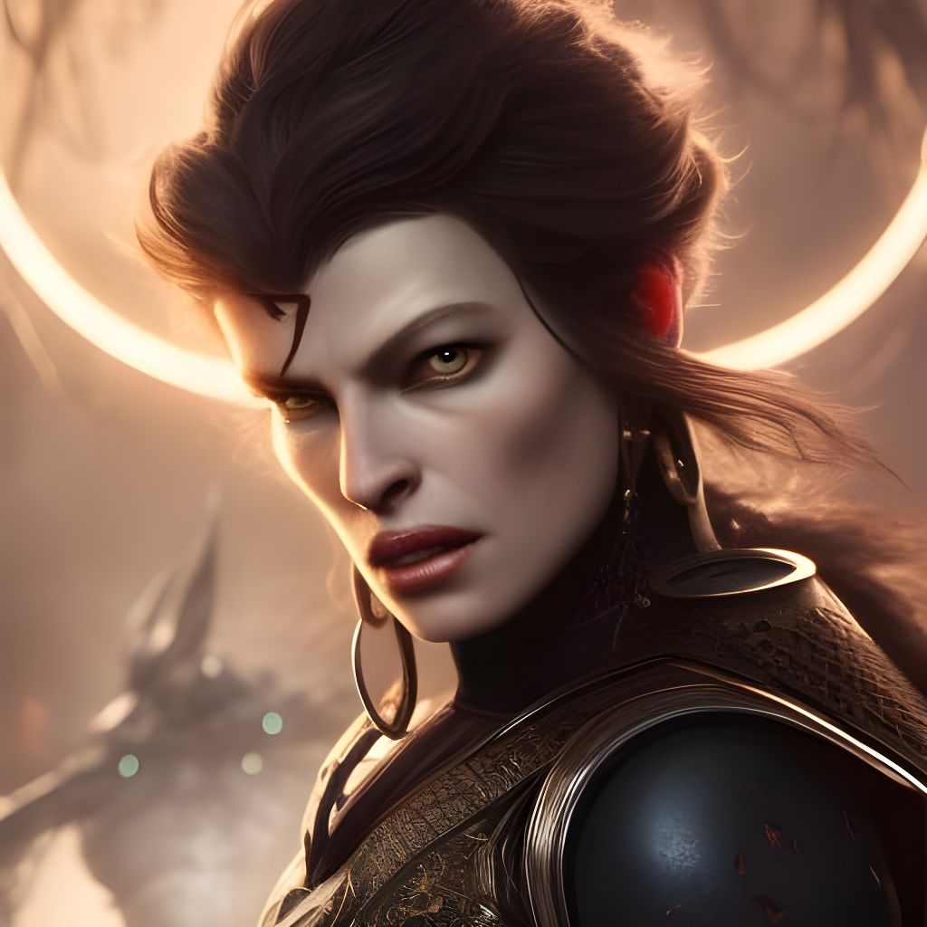 Demonic Orc Dragon Knight Queen in Armor