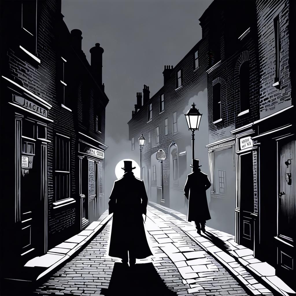Mysterious Jack the Ripper in the Shadows