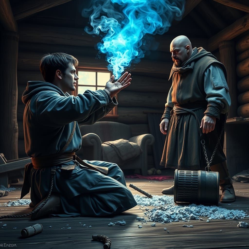 Young Man Casts Spell Against Attacker in Log Cabin Brawl